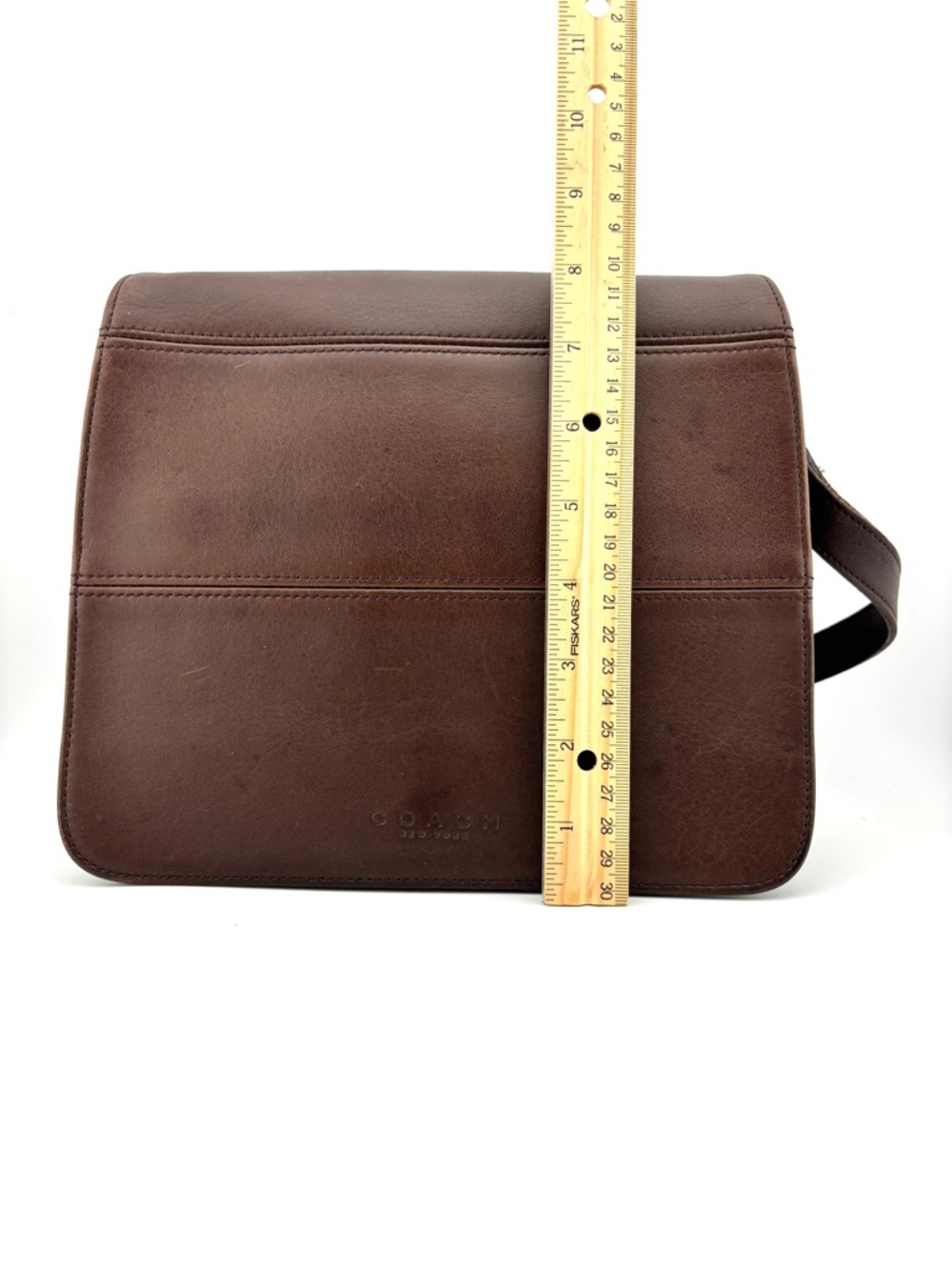 Vintage Coach Tribeca Flap Brown Leather Crossbody L8D-9092 - Picture 10 of 14
